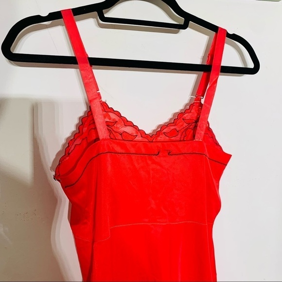 Vintage red embroidered lace slip dress medium womens - Picture 11 of 11